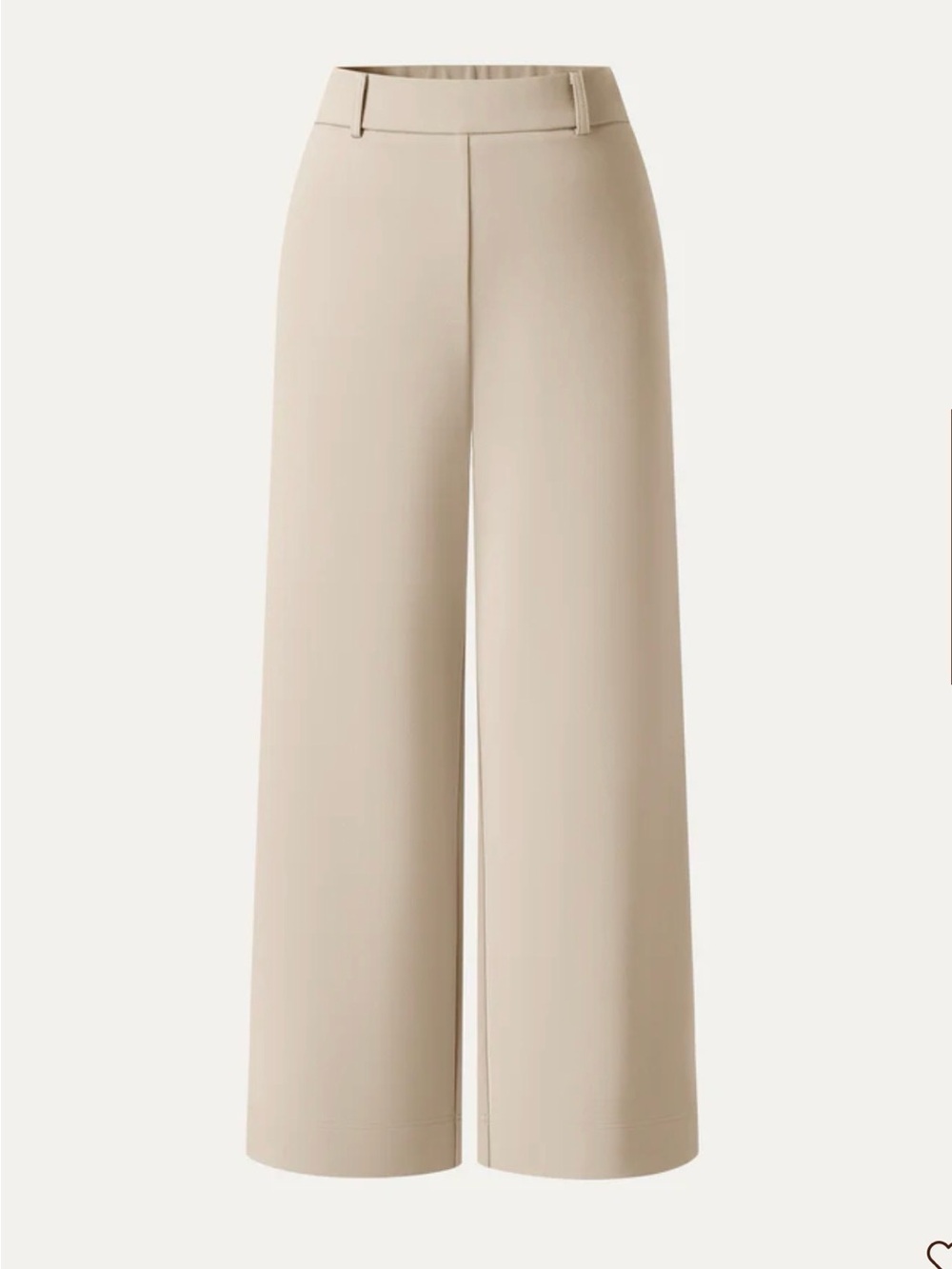 OGL Not-See-Thru Mid Rise Cropped Wide Leg Pants with Pockets